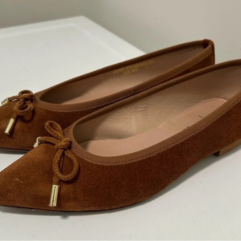 Brown Suede Women's Flats - Picture 2 of 7